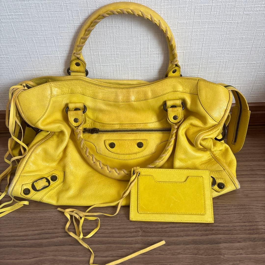 【汚れあり】　BALENCIAGAシティ　イエロー