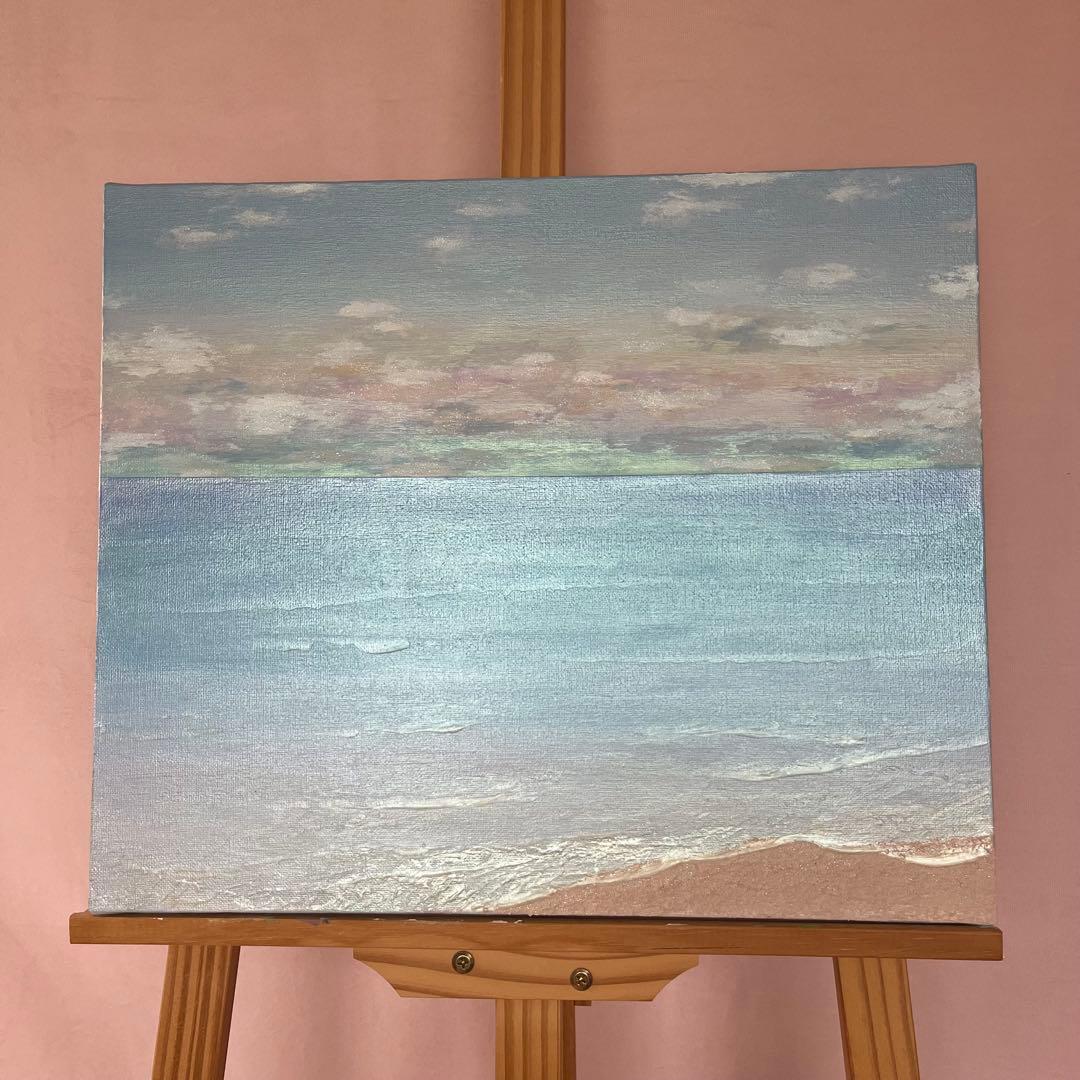 海の風景 テクスチャーアート 海の絵 海 海アート 癒し 風景　原画