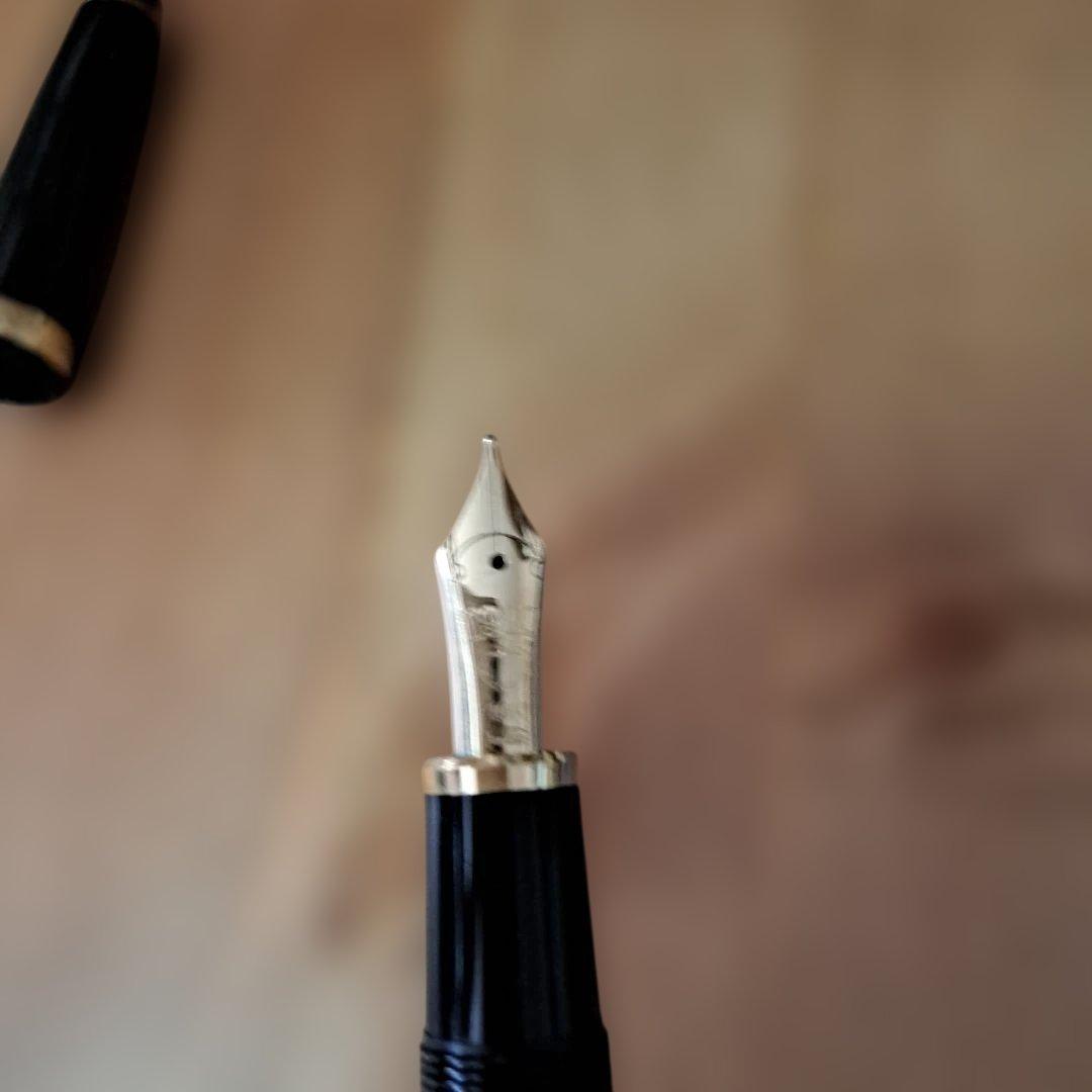 万年筆 黒 ゴールドクリップ インクカートリッジ付き