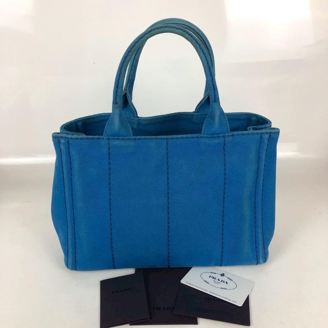 PRADA プラダ カナパ ハンドバッグ ブルー レディース ブランド