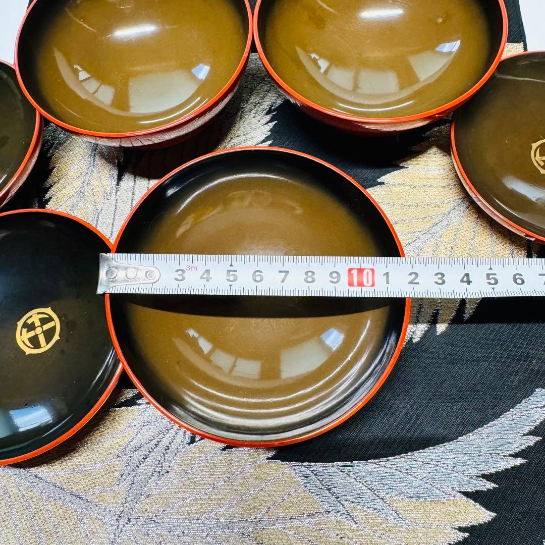 漆器　輪島塗　木製　蒔絵　蓋付椀　汁椀　5客　時代物