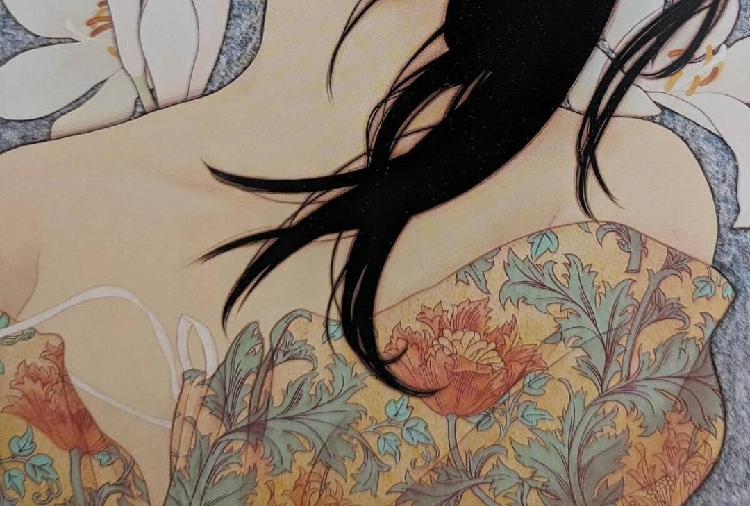 石川幸奈、「White Wind」、希少画集・額装画、日本製・新品額縁