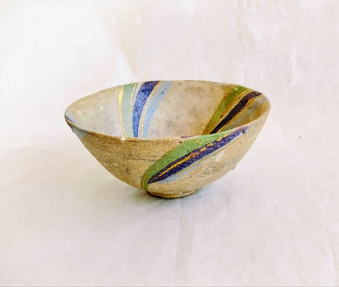 彩文碗二点 (杉浦康益 作) 未使用 新品同様