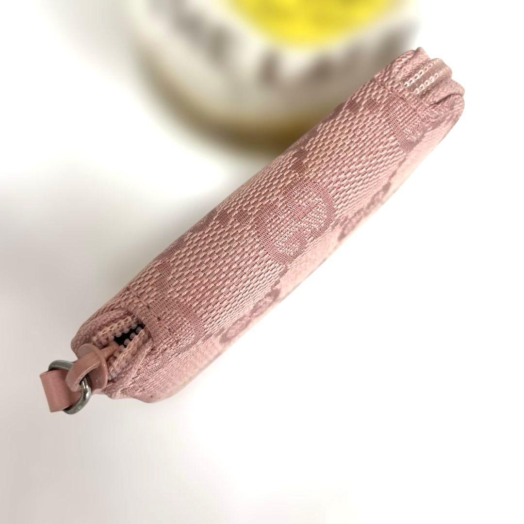新品　グッチ GUCCI ケース 小銭入れ ピンク GG キャンバス 本革