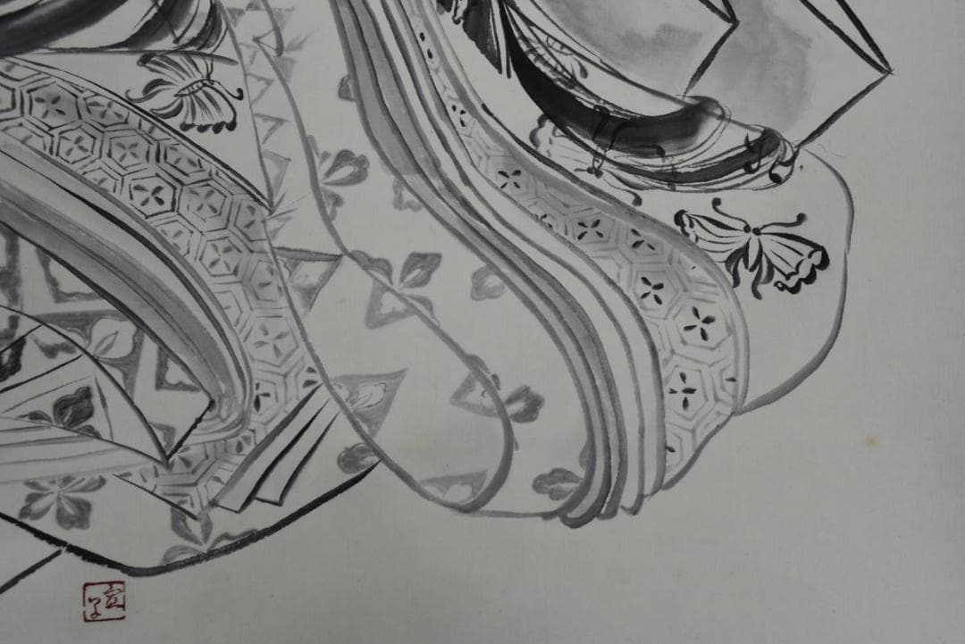 【真作】井上宣子/優雅/紫式部/掛軸☆宝船☆AB-395