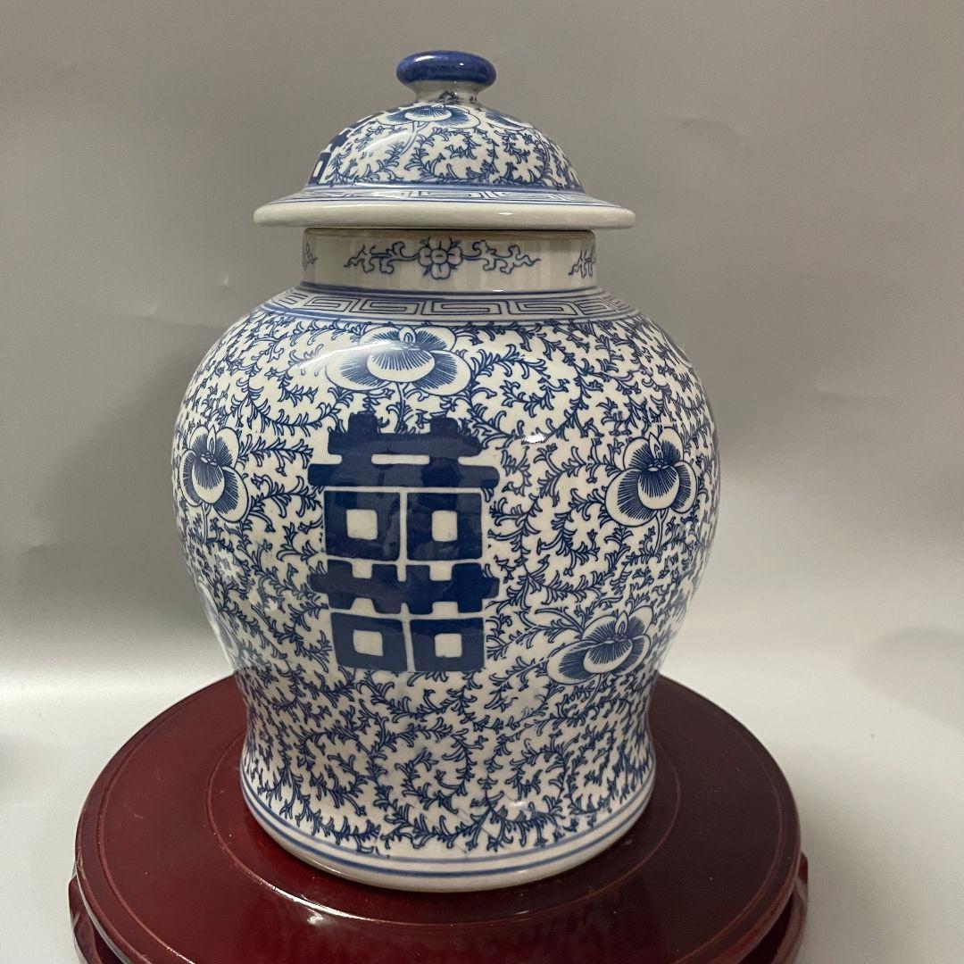 青花磁 鹿頭尊 置物 景徳鎮 陶磁器 装飾品 現代工芸品 美術品
