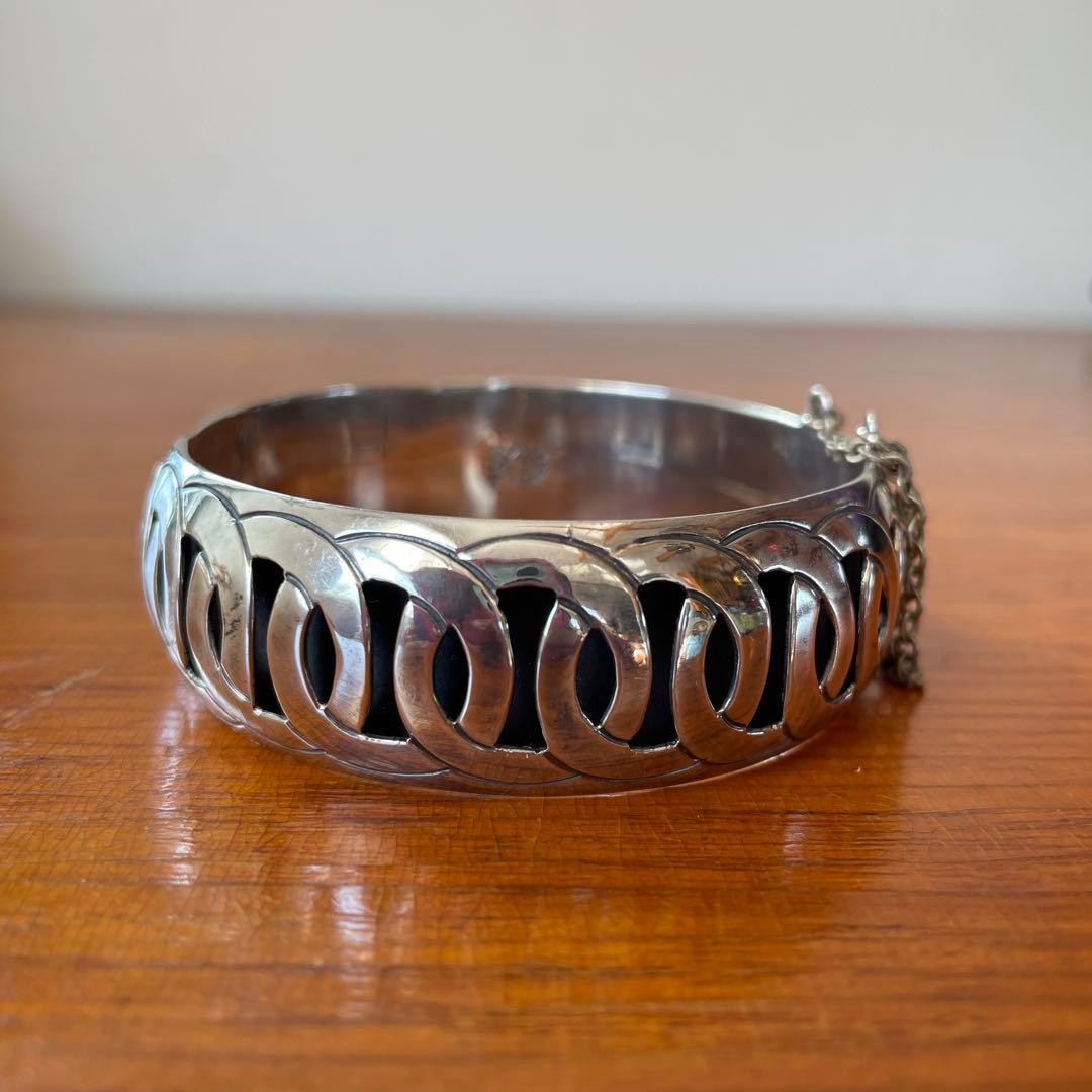 ヴィンテージ JSF Taxco メキシコ スターリング シルバー バングル