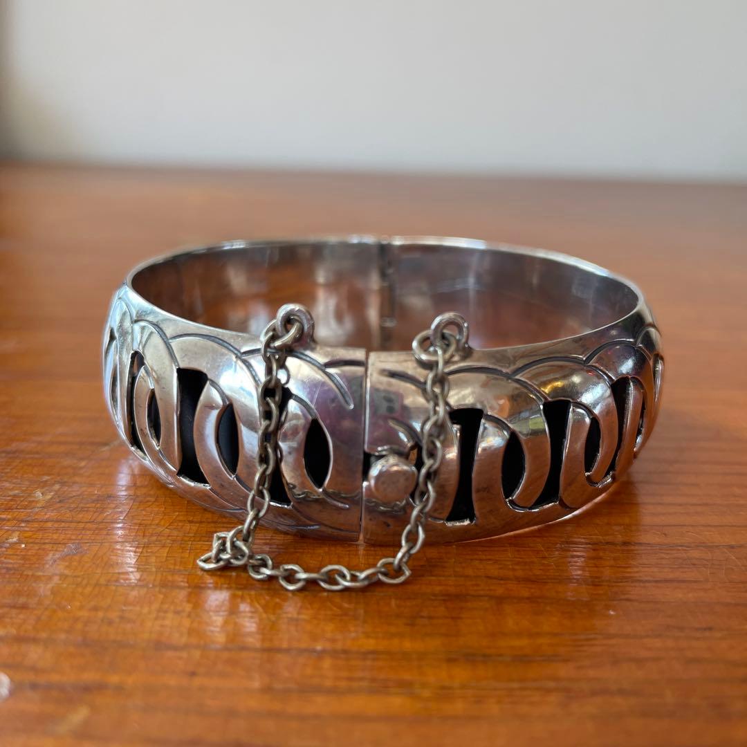 ヴィンテージ JSF Taxco メキシコ スターリング シルバー バングル
