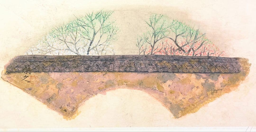 瀧下尚久「明日香（共シール）」額装○日本画作品 落款 押印 ○ 瀧下