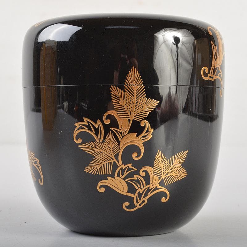 いずも渡辺松悦作　松唐草蒔絵　大棗　堀内宗完(兼中斎)極め箱　DR7197