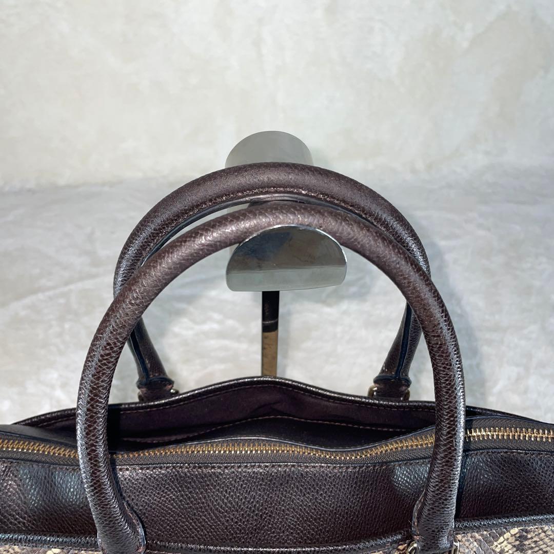 【美品】COACHコーチ ショルダーバッグ パイソン柄 レザー