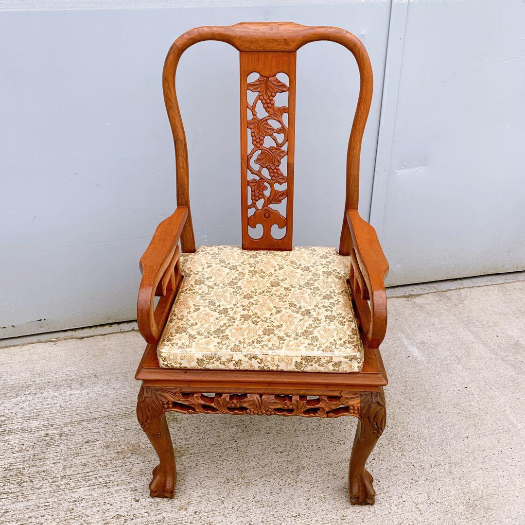 稀少品】中国家具 ダイニング アームチェア 唐木家具 李朝家具 花梨