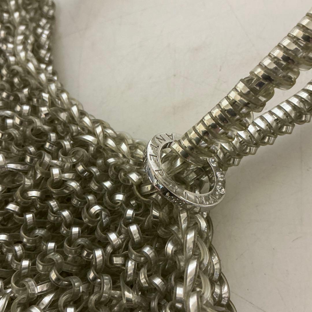 アンテプリマ　ワイヤーバッグ　シルバー メタル編み込みハンドバッグ