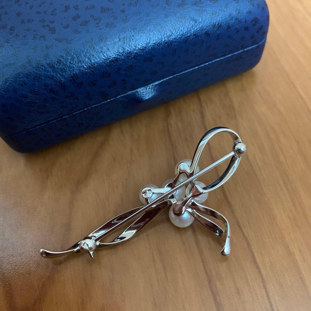 美品 MIKIMOTO ミキモト ベビーパール リボン ブローチ ブーケ 5粒