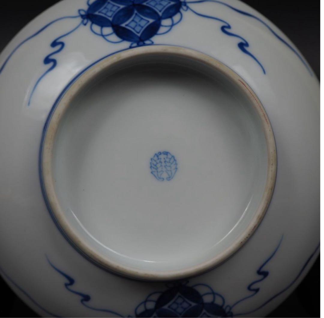 送料無料 鍋島御庭焼 江戸色鍋島 色絵桃紋皿 櫛高台 径