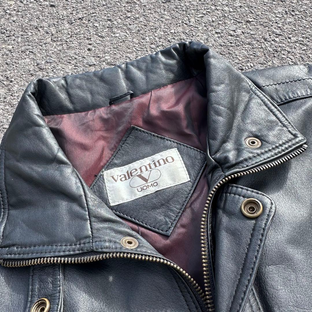 美品 Valentino uomo レザー ブルゾン 黒 深水光太 - メルカリ