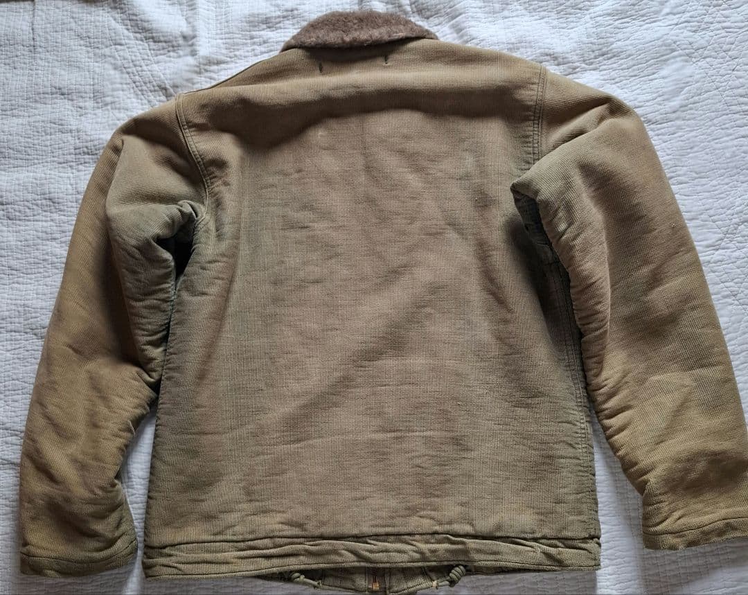 ヴィンテージ　40s 米軍 US NAVY N-1デッキジャケット　太畝ピケ　L