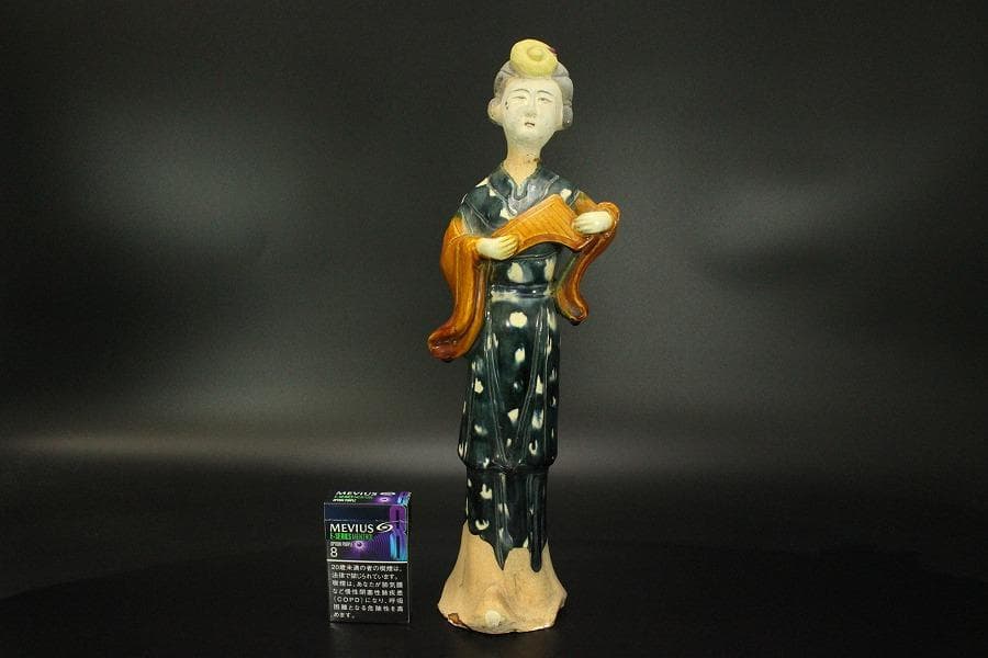 中国美術 三彩 女人 俑 高39.5cm(LC329)