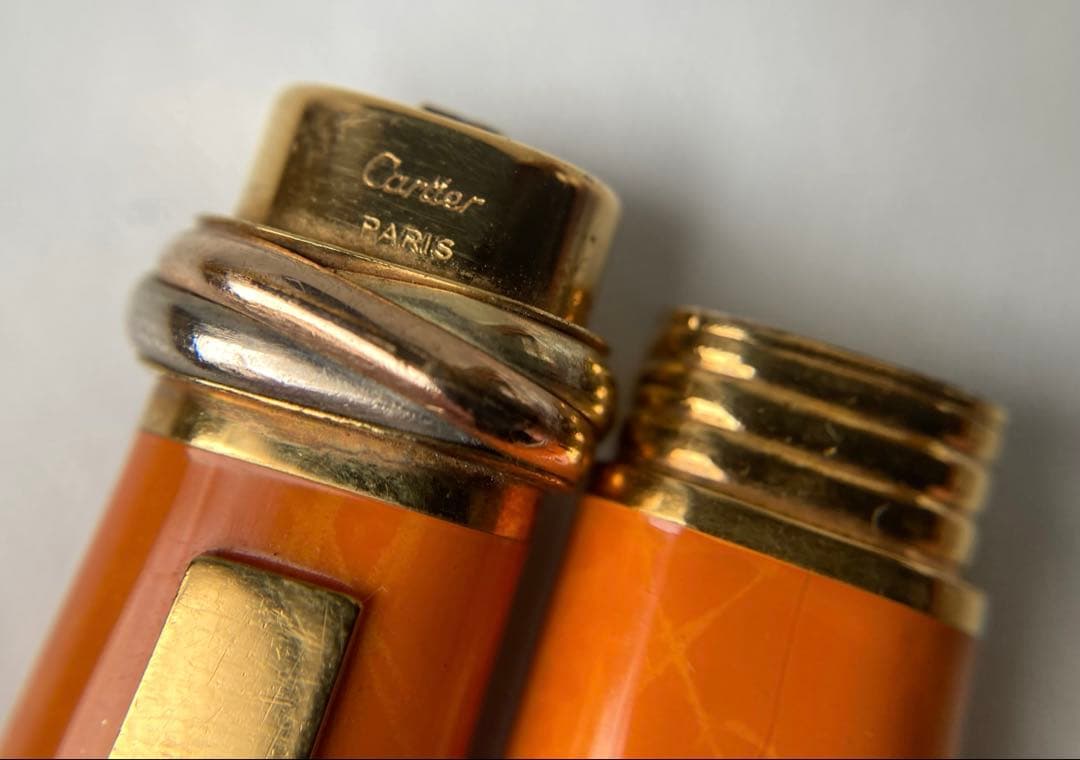 カルティエ　ヴィンテージ　トリニティ　ゴールド　オレンジ　セパレート　ボールペン