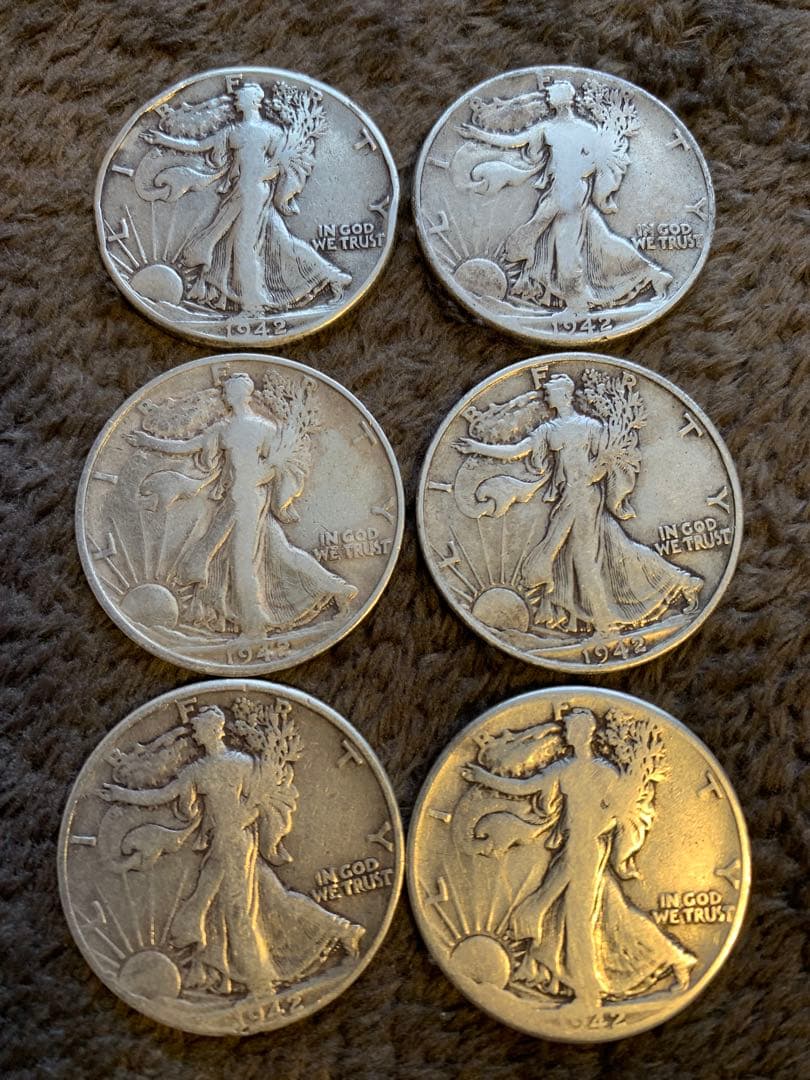 ウォーキングリバティー　6枚セット ウォーキングリバティー 6枚セット Walking Liberty Half Dollar