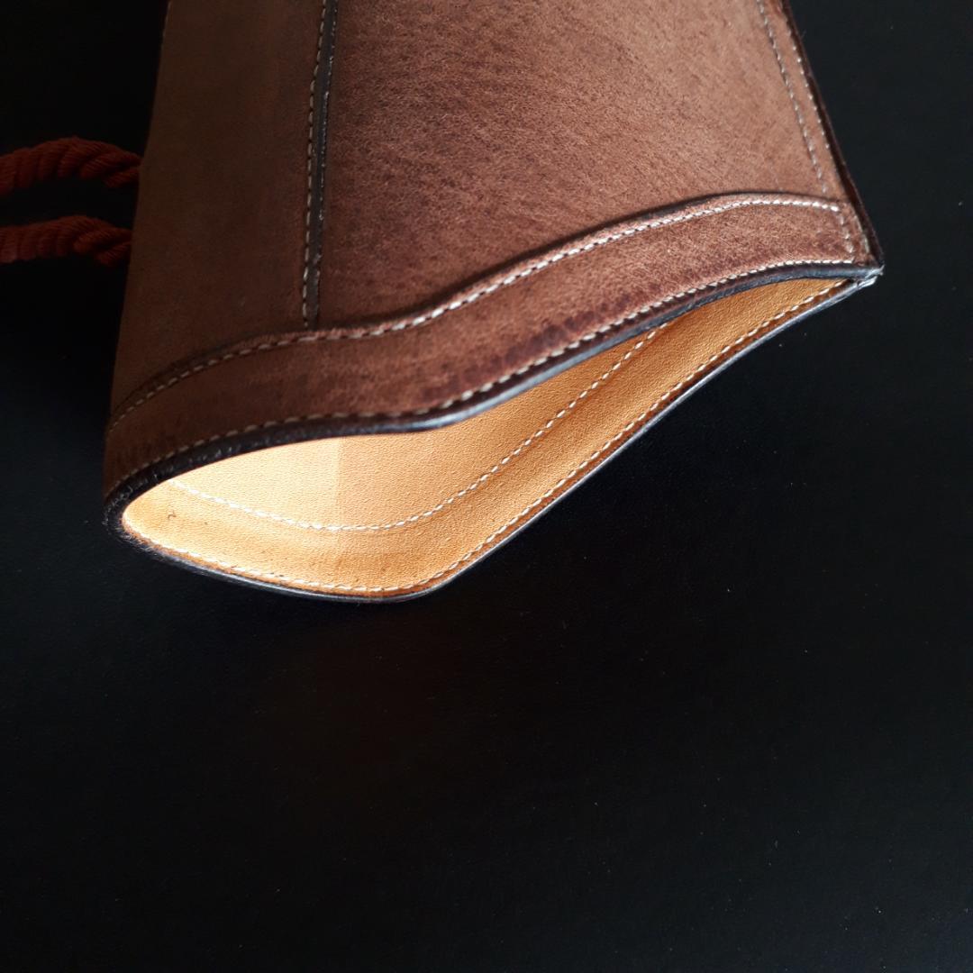 コントラバス ウッドベース ホルスター 弓ホルダー　ダークキャメル