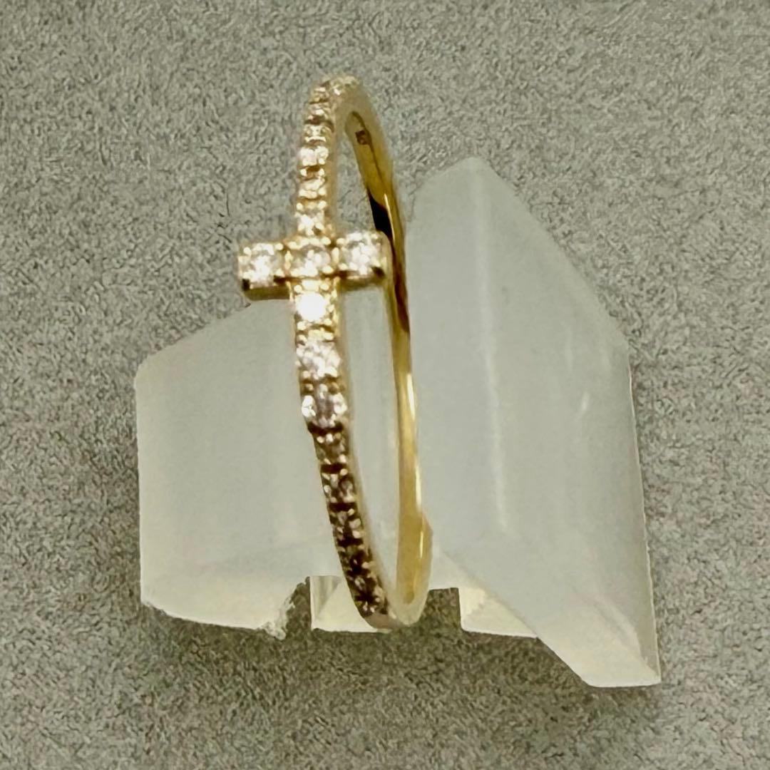 【K18】✨クロスモチーフダイヤモンドデザインリング✨