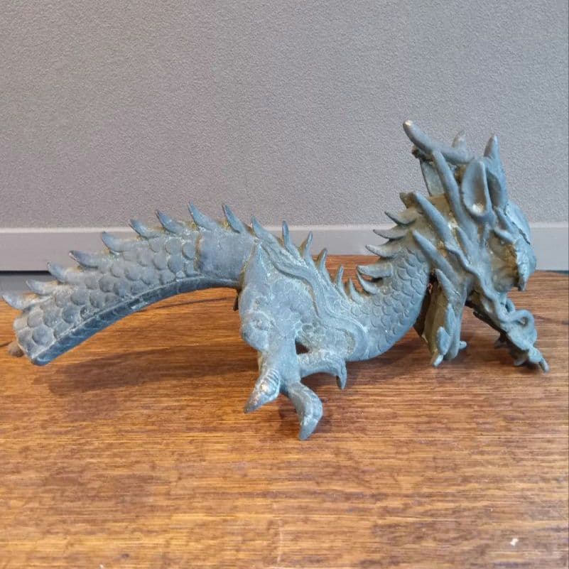 吐水龍　青銅製　彫刻　アンティーク　骨董　龍　龍神　水神　神社