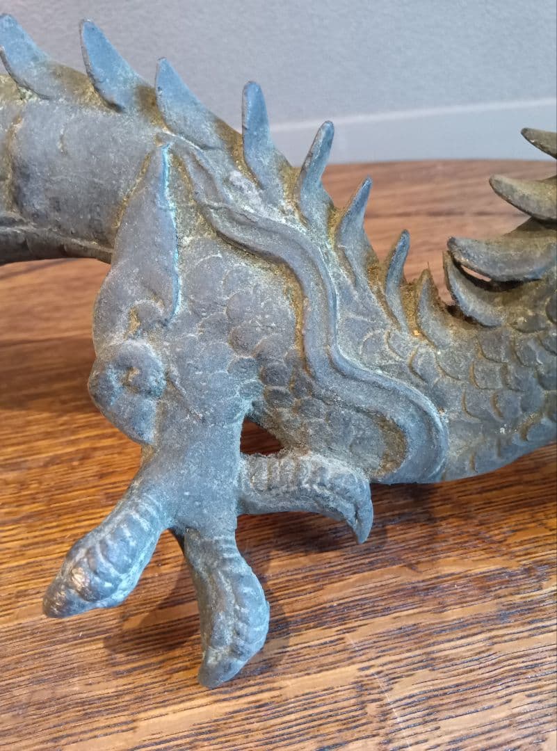 吐水龍　青銅製　彫刻　アンティーク　骨董　龍　龍神　水神　神社