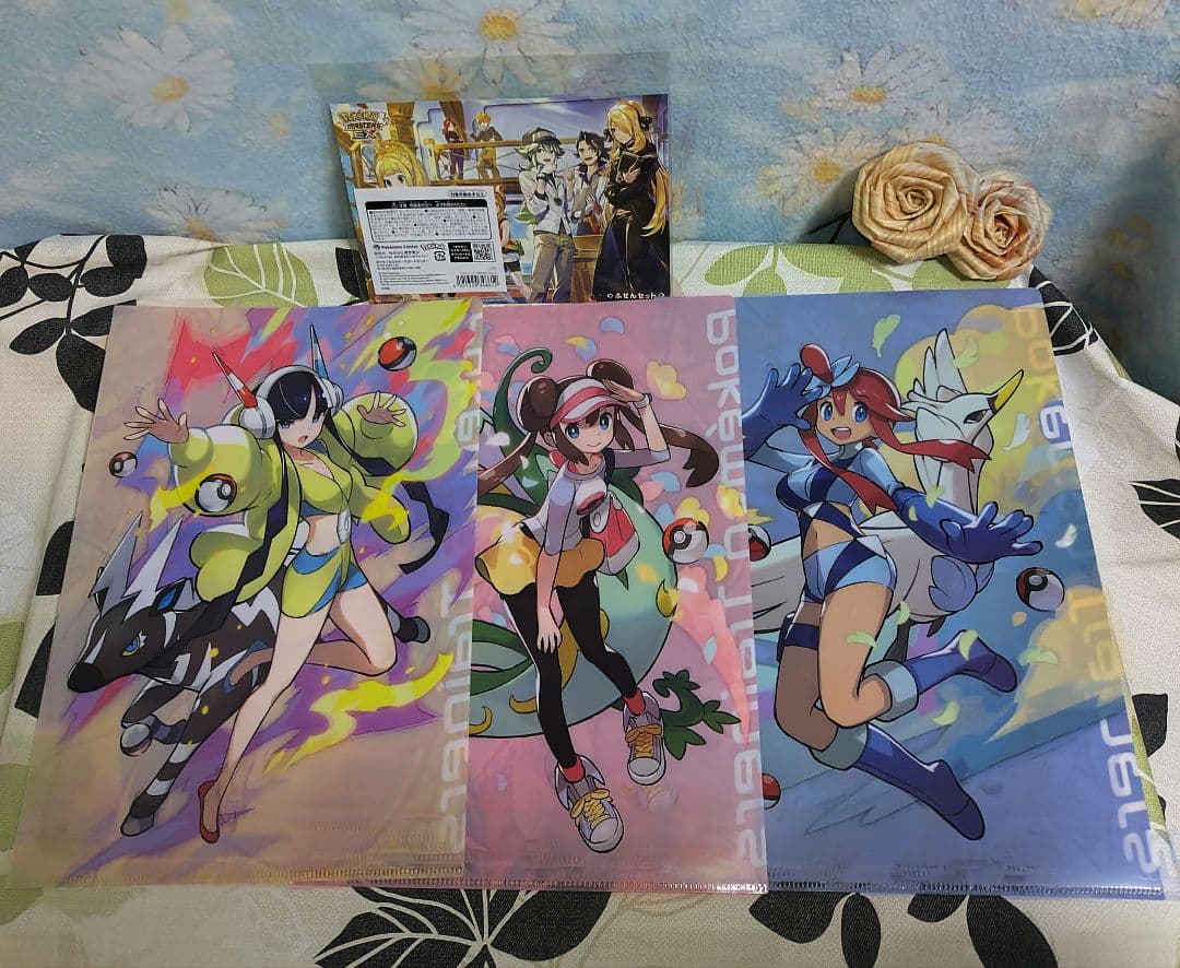 ポケモンセンター カミツレ・メイ・フウロクリアファイル＆付箋セット