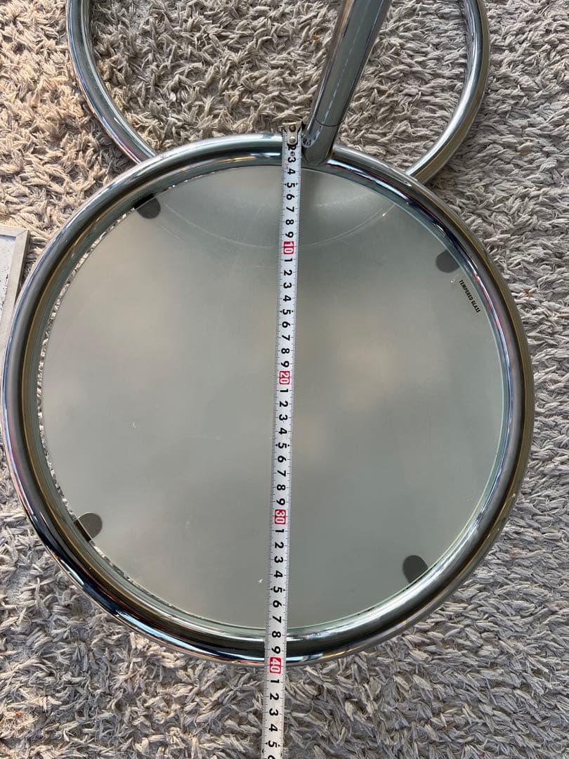 ラウンドテーブル 3段ガラス ミッドセンチュリー モダン スペース