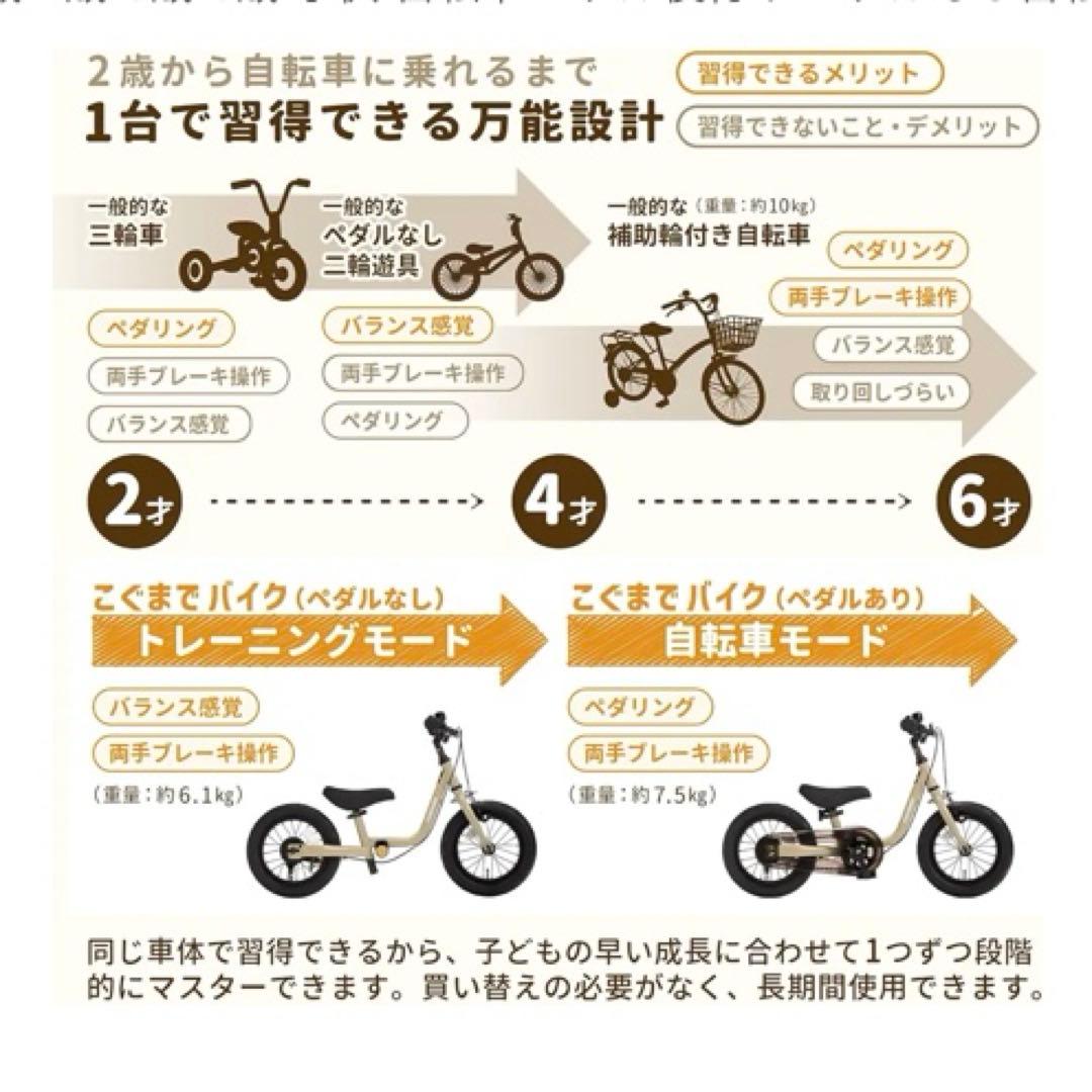 キックバイク 2歳 3歳 4歳5歳6歳子供 自転車ペダル後付けペダルなし