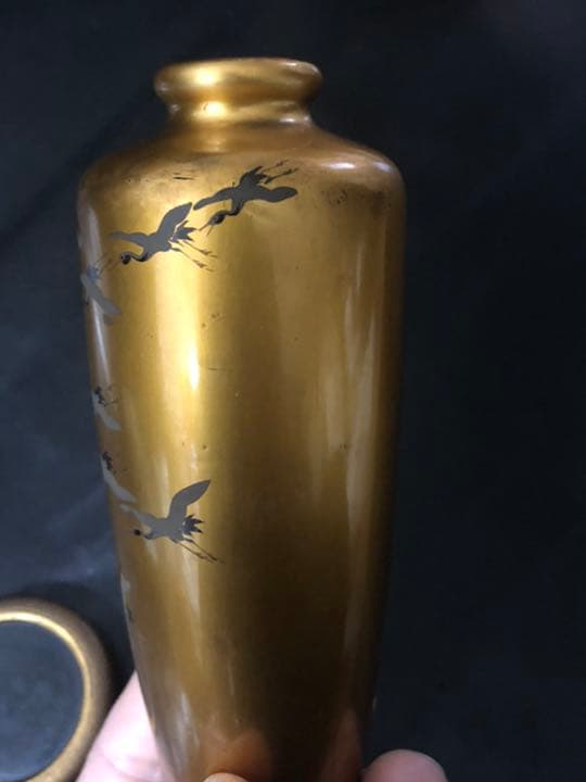 極上品◼️蔵から出てきた謎の黄金の蒔絵壺、蒔絵壷、骨董品、古美術品です。