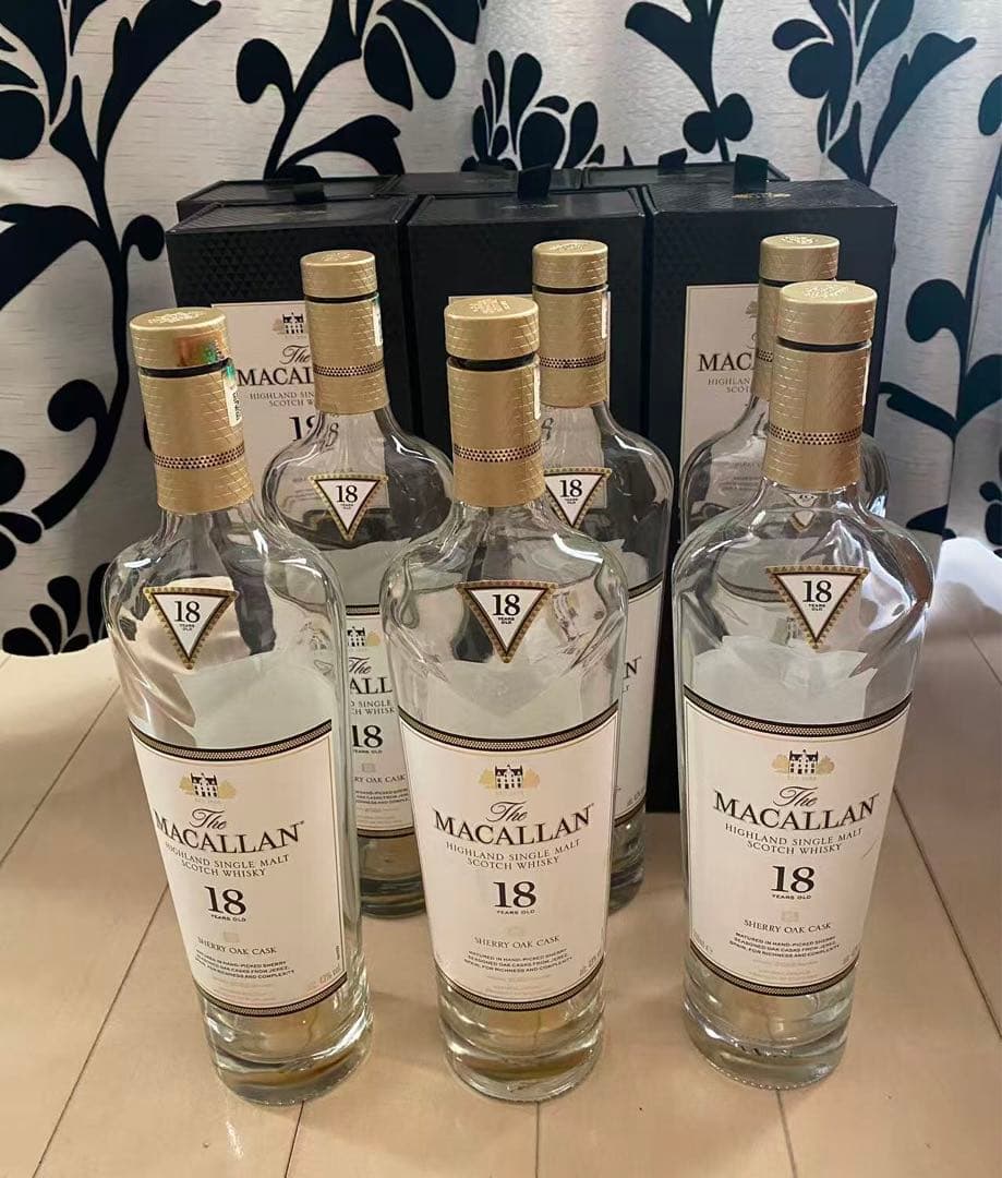 MACALLAN マッカラン 18年 シェリーオーク 700ml空瓶 6本 空箱 - メルカリ