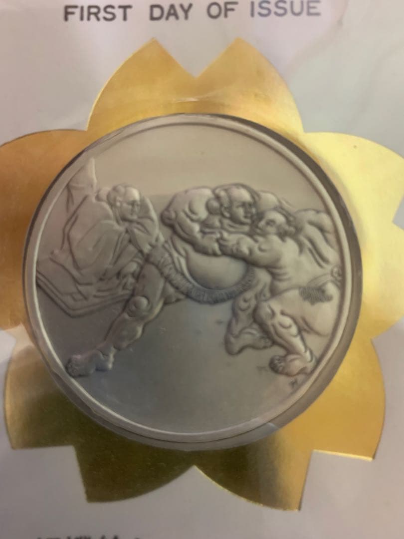 初日カバーメダルコレクション 相撲絵シリーズ全5点 純銀(999.9) 認定証付