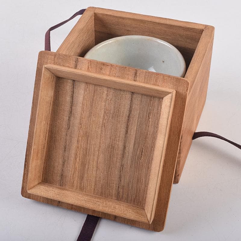 朝鮮美術 李朝 高麗白磁 染付 逸字文 盃 時代箱付 M