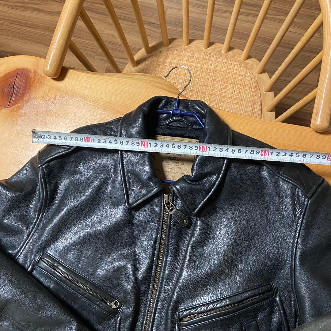 CHEVIGNON ブラックレザー シングルライダースジャケット