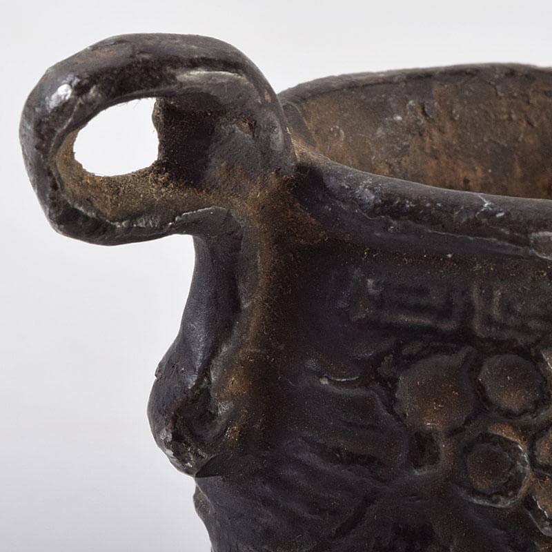 中国 古銅宣徳銅 山水文刻 三足香炉 V R9217