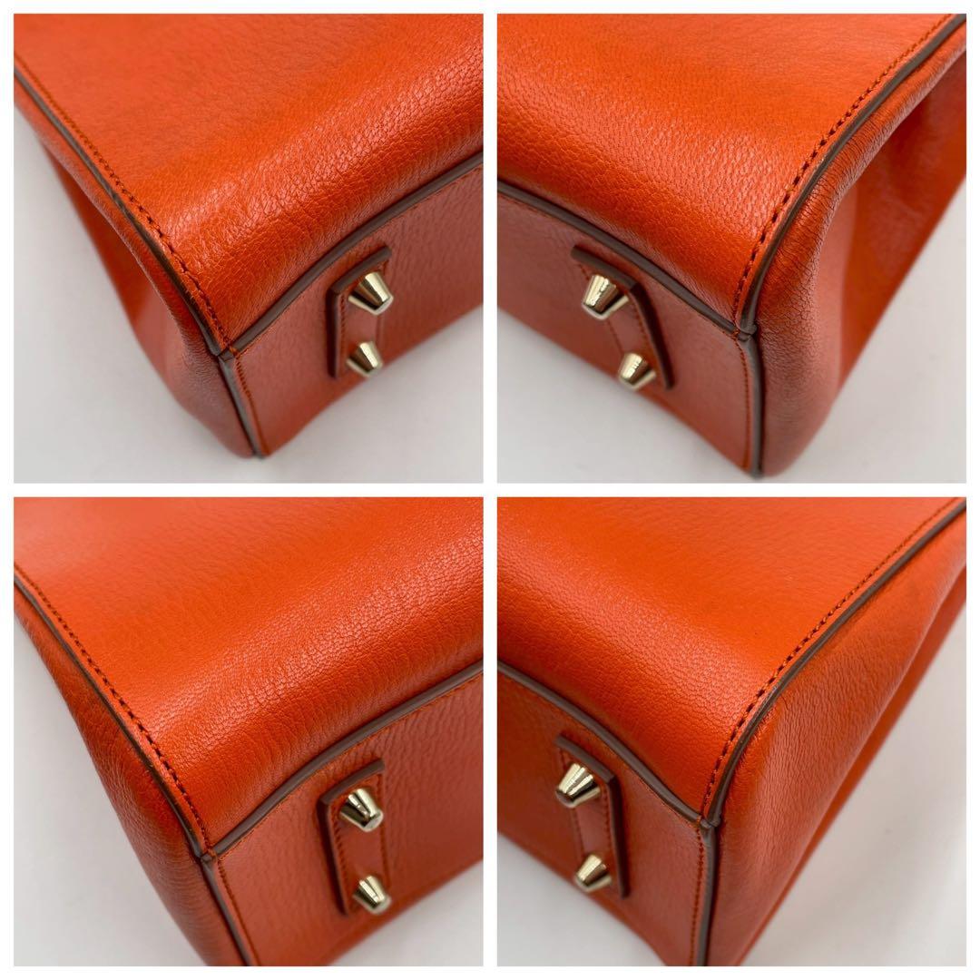 極美品　アニヤハインドマーチ　2way ハンドバッグ　レザー　タッセル　オレンジ