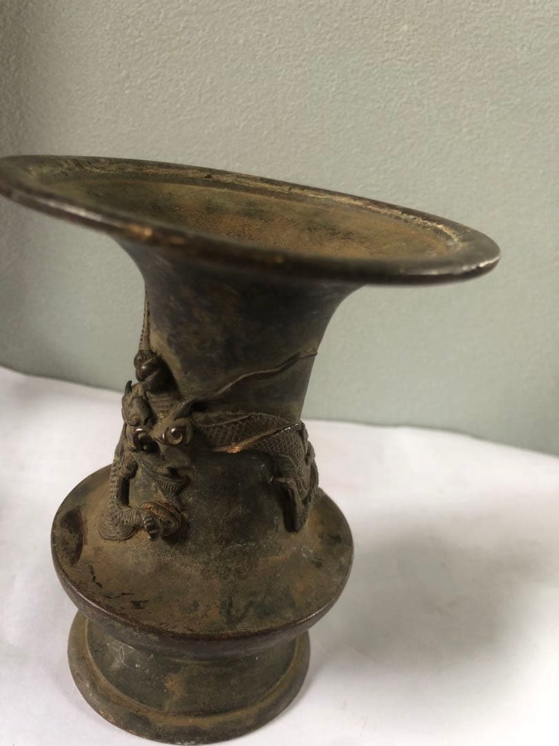 古董，籠尊，古铜製，時代物。