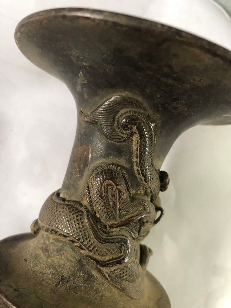 古董，籠尊，古铜製，時代物。