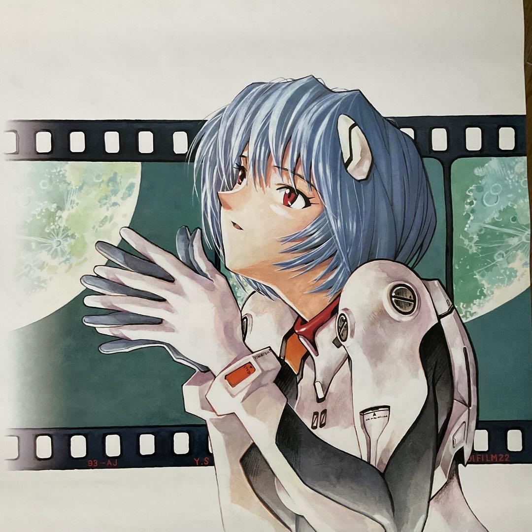 24 エヴァンゲリオン 綾波レイ 貞本義行 B2ポスター 非売品 GAINAX