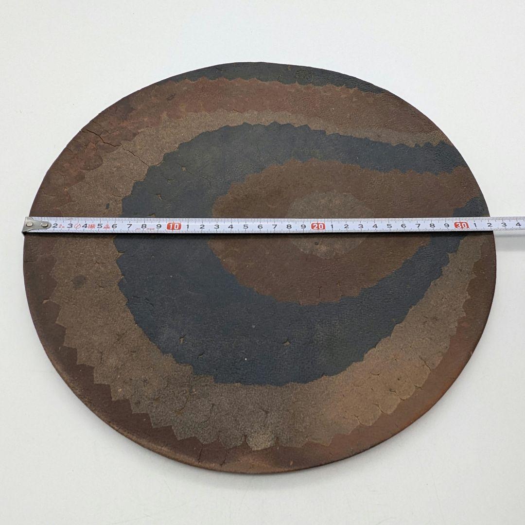 岡山県重要無形文化財 山本出 備前焼 出彩陶板 プレート 敷板 敷瓦 飾り皿