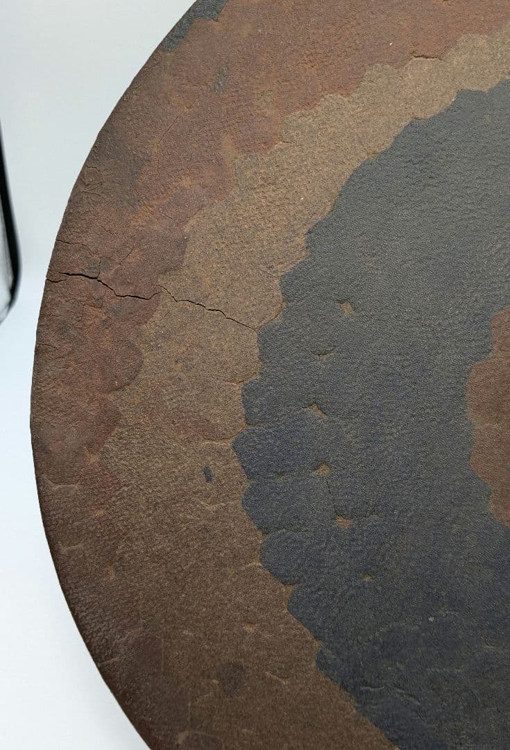 岡山県重要無形文化財 山本出 備前焼 出彩陶板 プレート 敷板 敷瓦 飾り皿