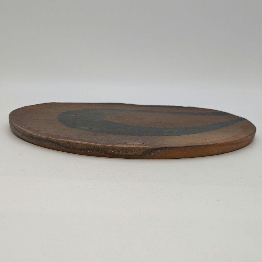 岡山県重要無形文化財 山本出 備前焼 出彩陶板 プレート 敷板 敷瓦 飾り皿