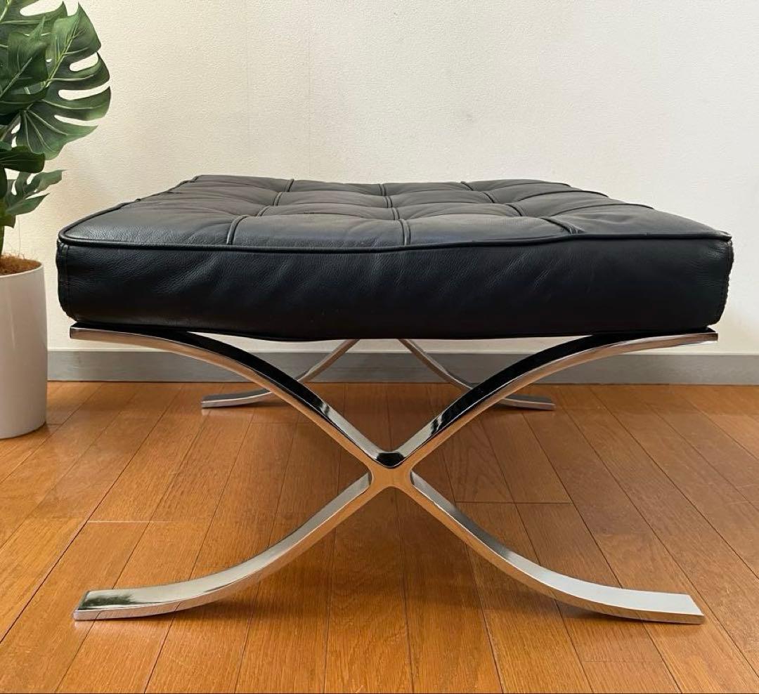 バルセロナスツール　オットマン ミース・ファン・デル・ローエ 本革 リプロダクト