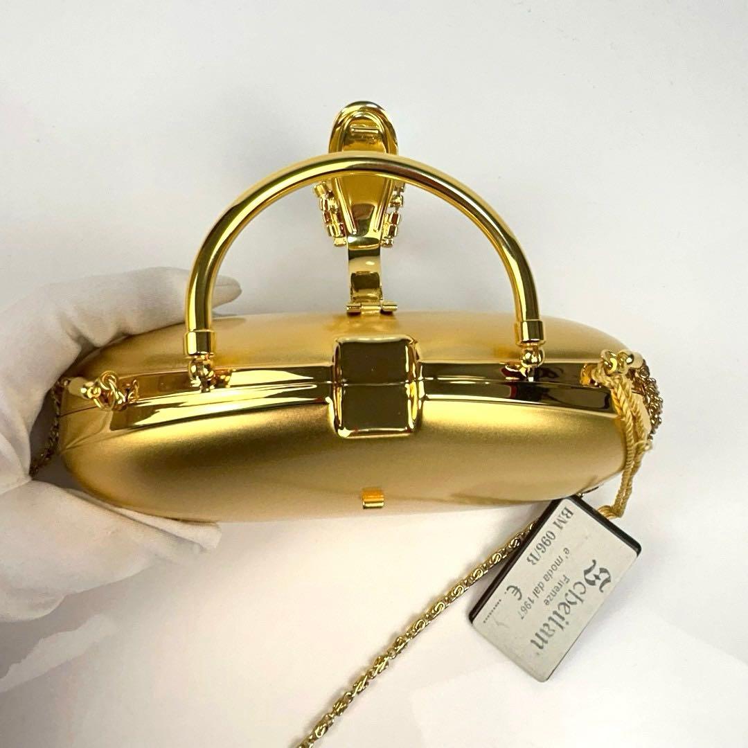 【極美品】シェイラン パーティーバッグ ゴールド ハンドバッグ チェーンバッグ