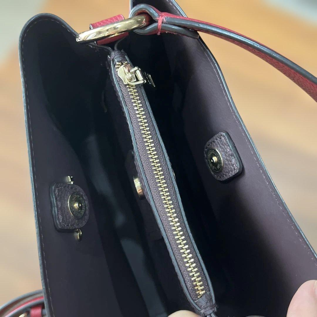 コーチ COACHスモールタウンバケットショルダー・ハンドバッグ2way レッド