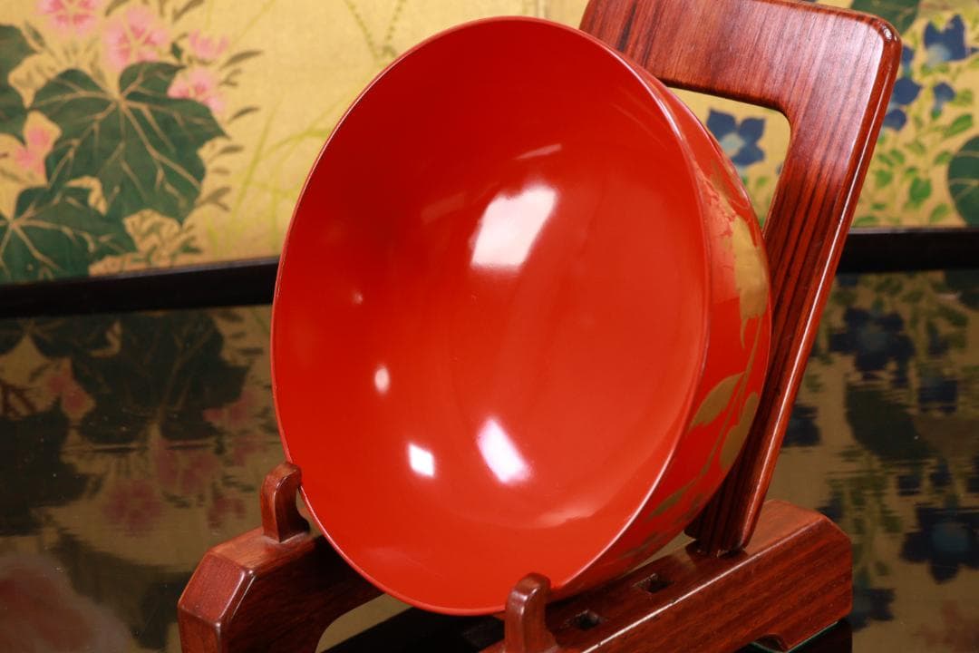 nori、時代漆器　輪島塗　草花金蒔絵　吸物椀　五客　木製 BJ128