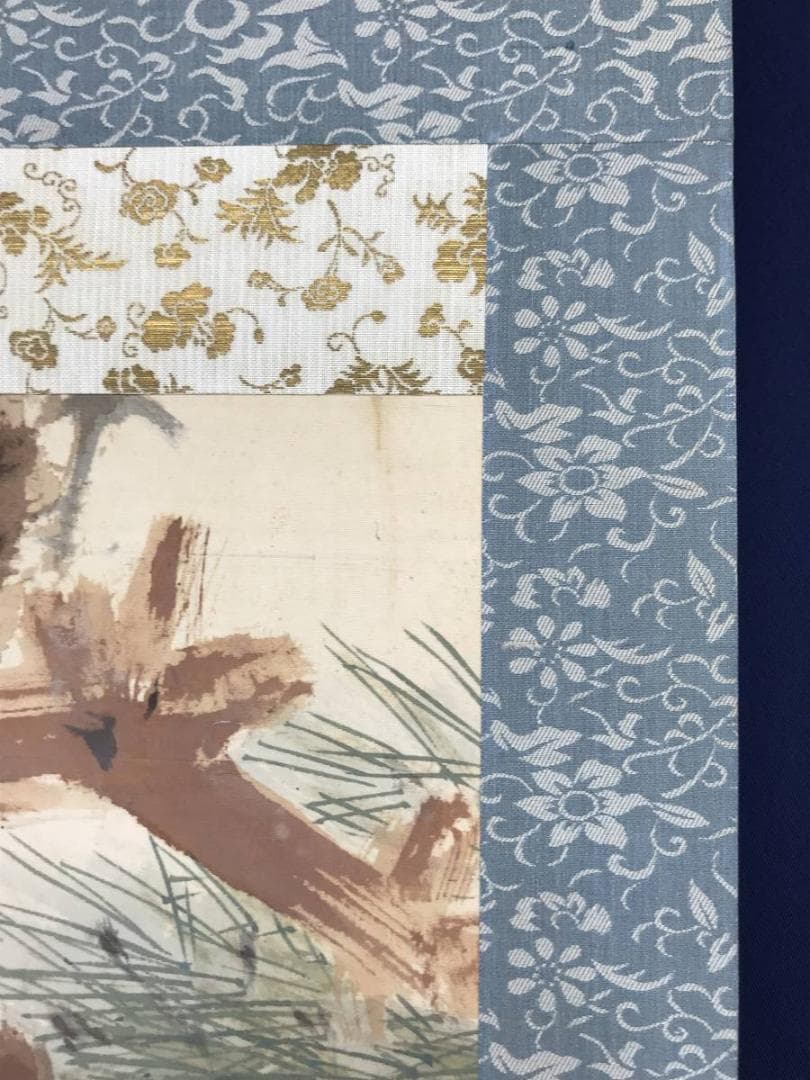 【真作】林文塘/老松群雀図/松図/雀図/掛軸/名家伝来/AC-3