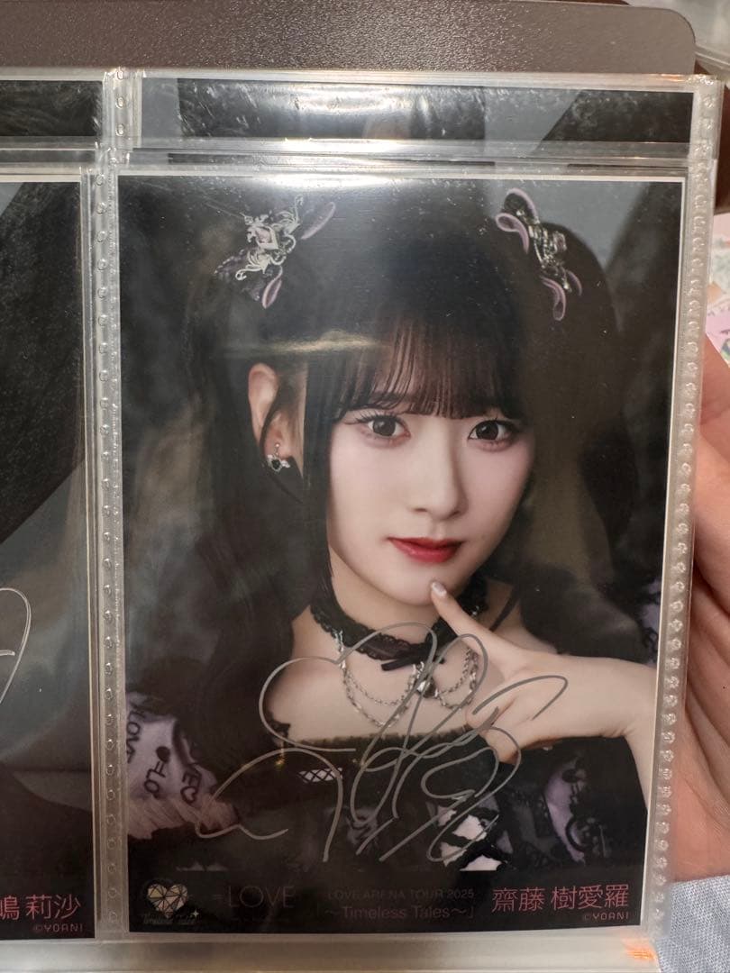 齋藤樹愛羅直筆生写真チュウ2025アリーナツアー黒衣装＝LOVEイコラブ